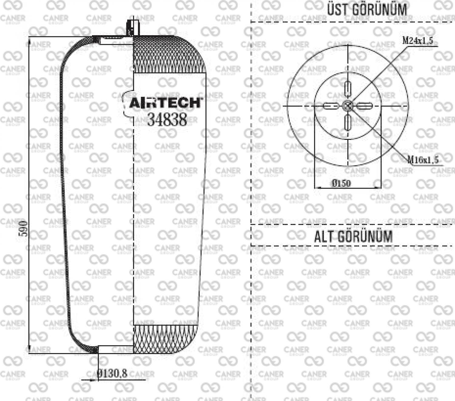 34838 P AKTAŞ; MERCEDES  PİSTONSUZ KÖRÜK